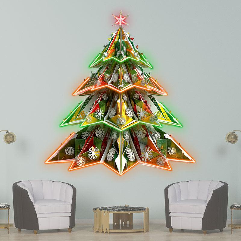 Sparkling 3d Snowflake Christmas Tree LED neon sign product image