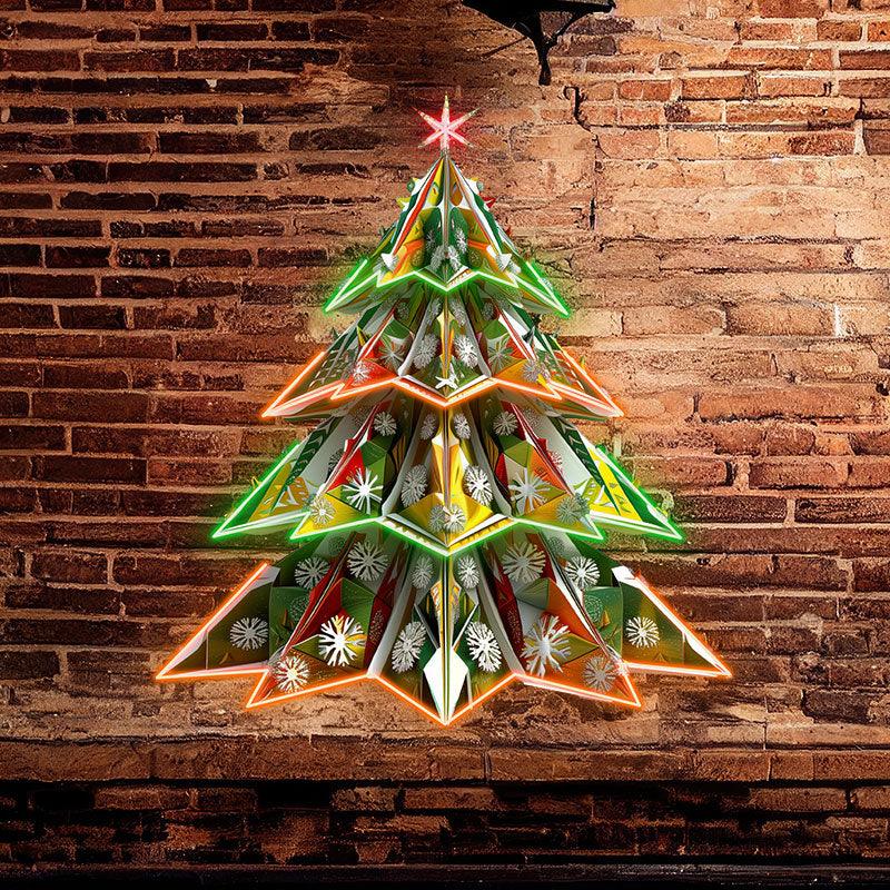 Sparkling 3d Snowflake Christmas Tree LED neon sign product image