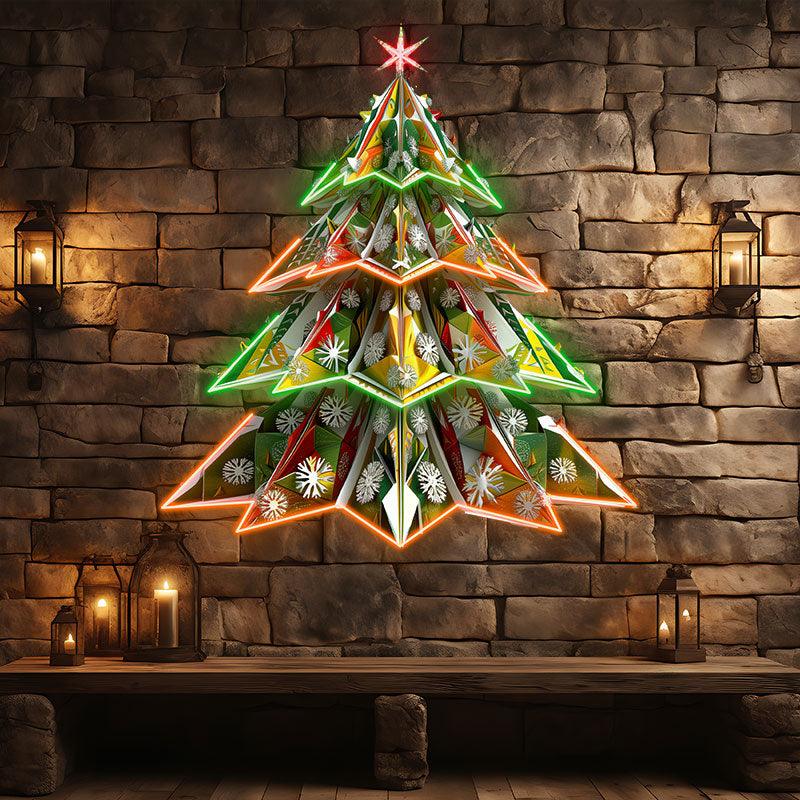 Sparkling 3d Snowflake Christmas Tree LED neon sign product image