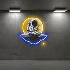Astronaut Fishing Light - Whimsical LED neon sign product image