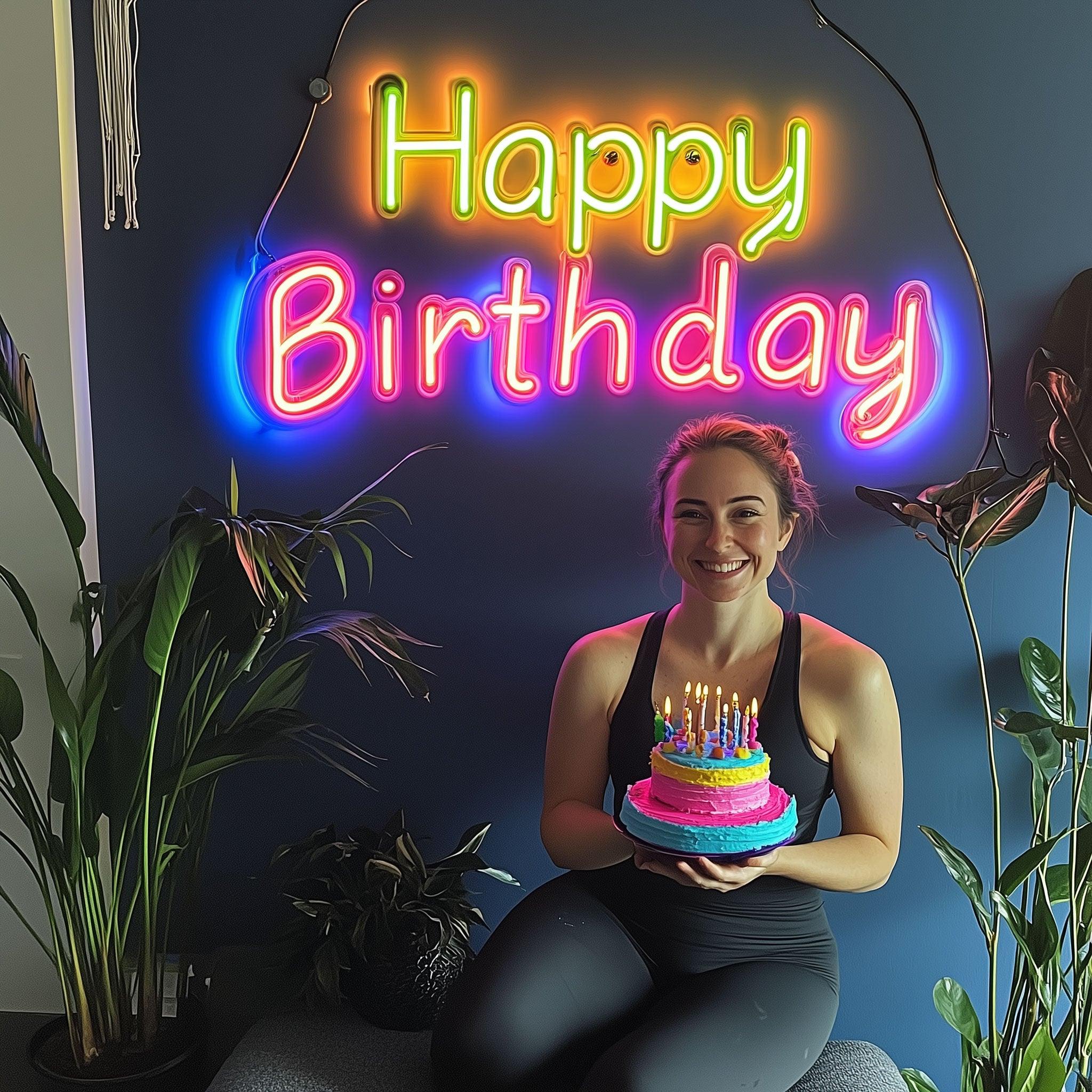 Happy Birthday Lights Creative LED neon sign by NeonCS