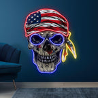 Patriotic Skull Halloween Light with LED neon sign product image