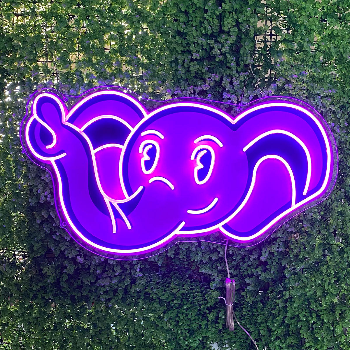 Cute Uv - Printed Purple Elephant LED neon sign by NeonCS