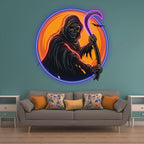 Round Light: Spooky Grim Reaper Ghost LED neon sign product image