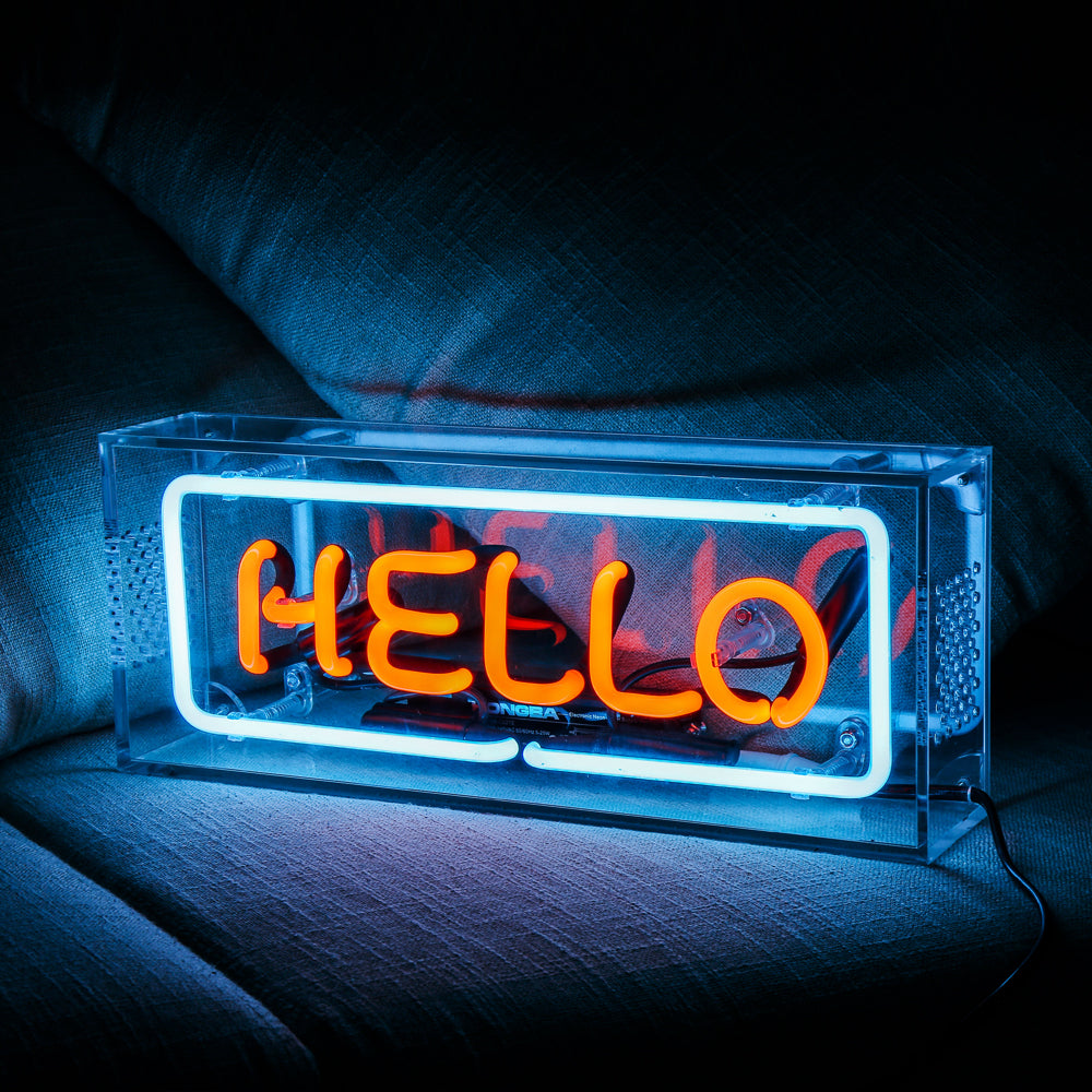Hello" for Bar Table Standing Glass LED neon sign product image