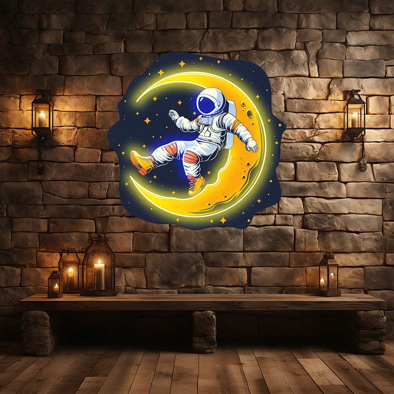 Lunar Explorer: Astronaut on the Moon LED neon sign by NeonCS