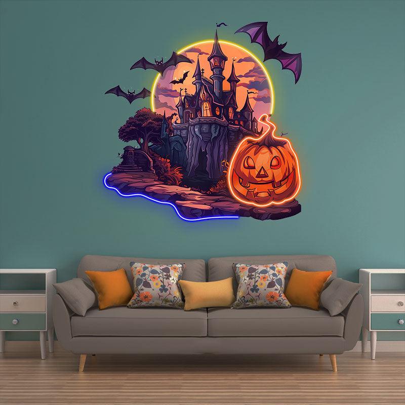 Spooky Pumpkin Castle Decoration LED neon sign product image