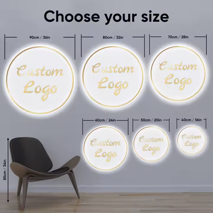 Custom Circle Acrylic Salon Sign LED neon sign product image