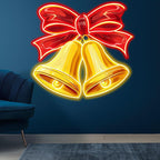 Christmas Bells Red Bow Tie Decoration LED neon sign product image
