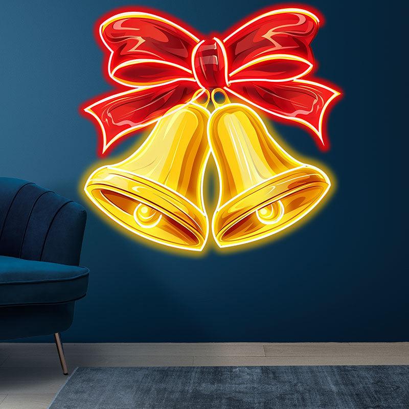 Christmas Bells Red Bow Tie Decoration LED neon sign product image