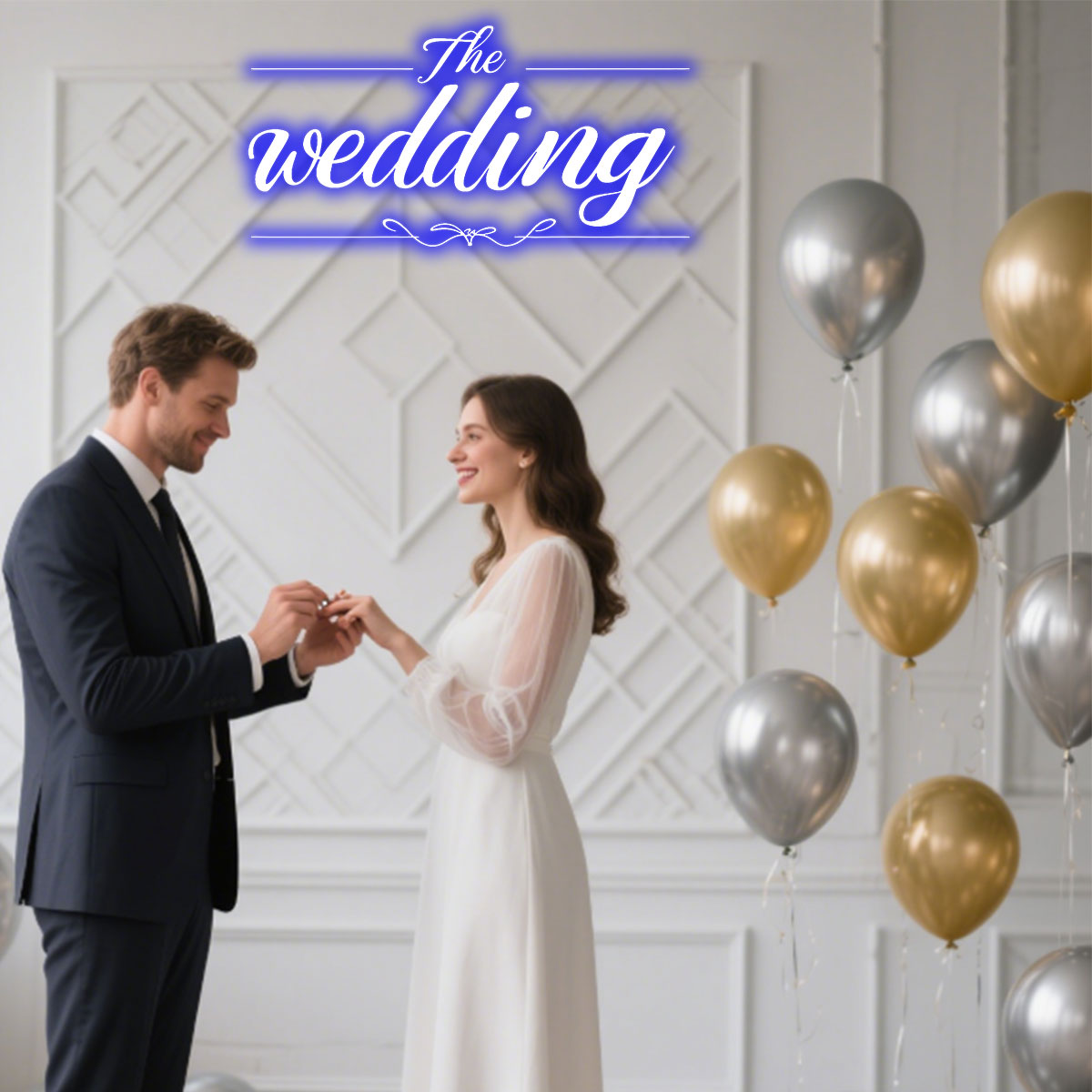 Blue "the Wedding" - for Wedding Wall LED neon sign product image