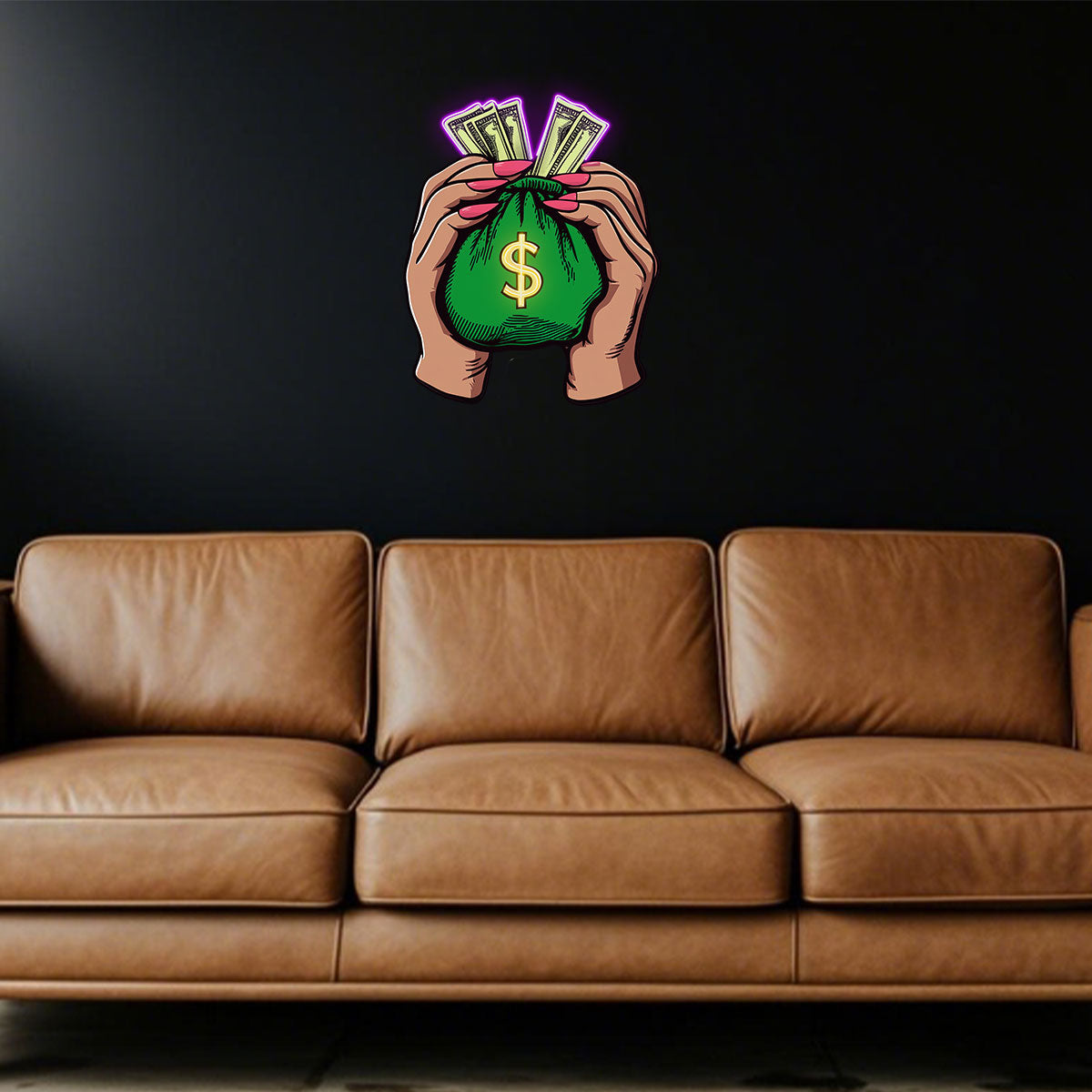 Large for Home Art Hands Holding Money LED neon sign product image