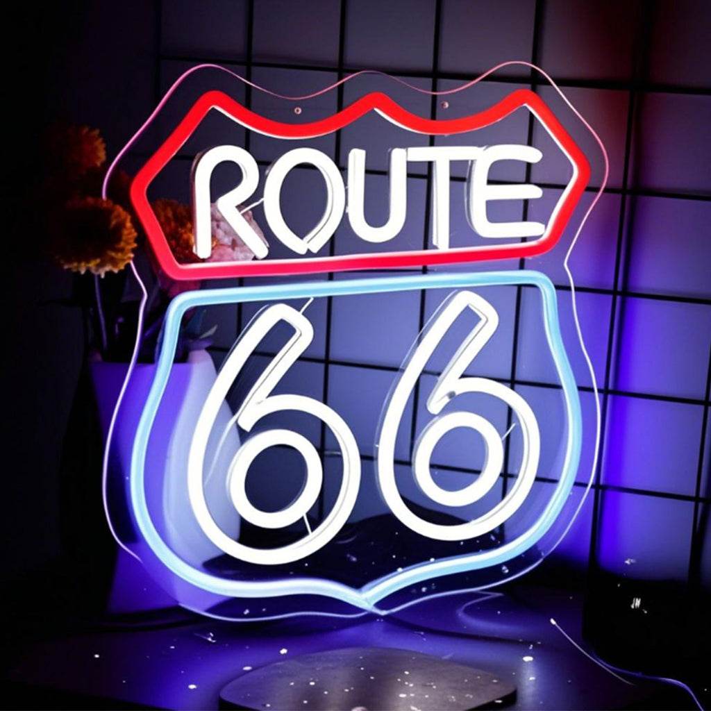 Historic Route 66 Home Art Man Cave LED neon sign product image