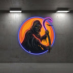 Round Light: Spooky Grim Reaper Ghost LED neon sign product image