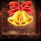 Christmas Bells Red Bow Tie Decoration LED neon sign product image