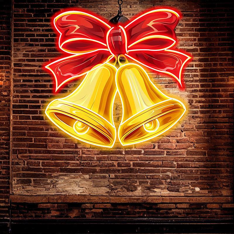 Christmas Bells Red Bow Tie Decoration LED neon sign product image