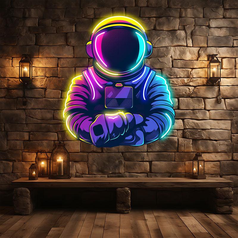 Astronaut's Warm Moment: Interstellar LED neon sign product image