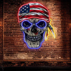Patriotic Skull Halloween Light with LED neon sign product image