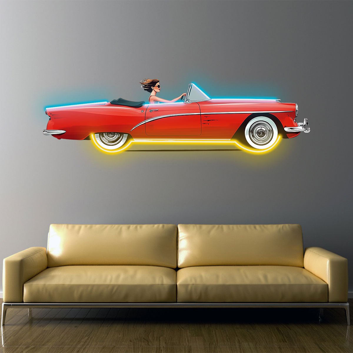 Vintage Red Car Car Neon Wall Art LED neon sign by NeonCS