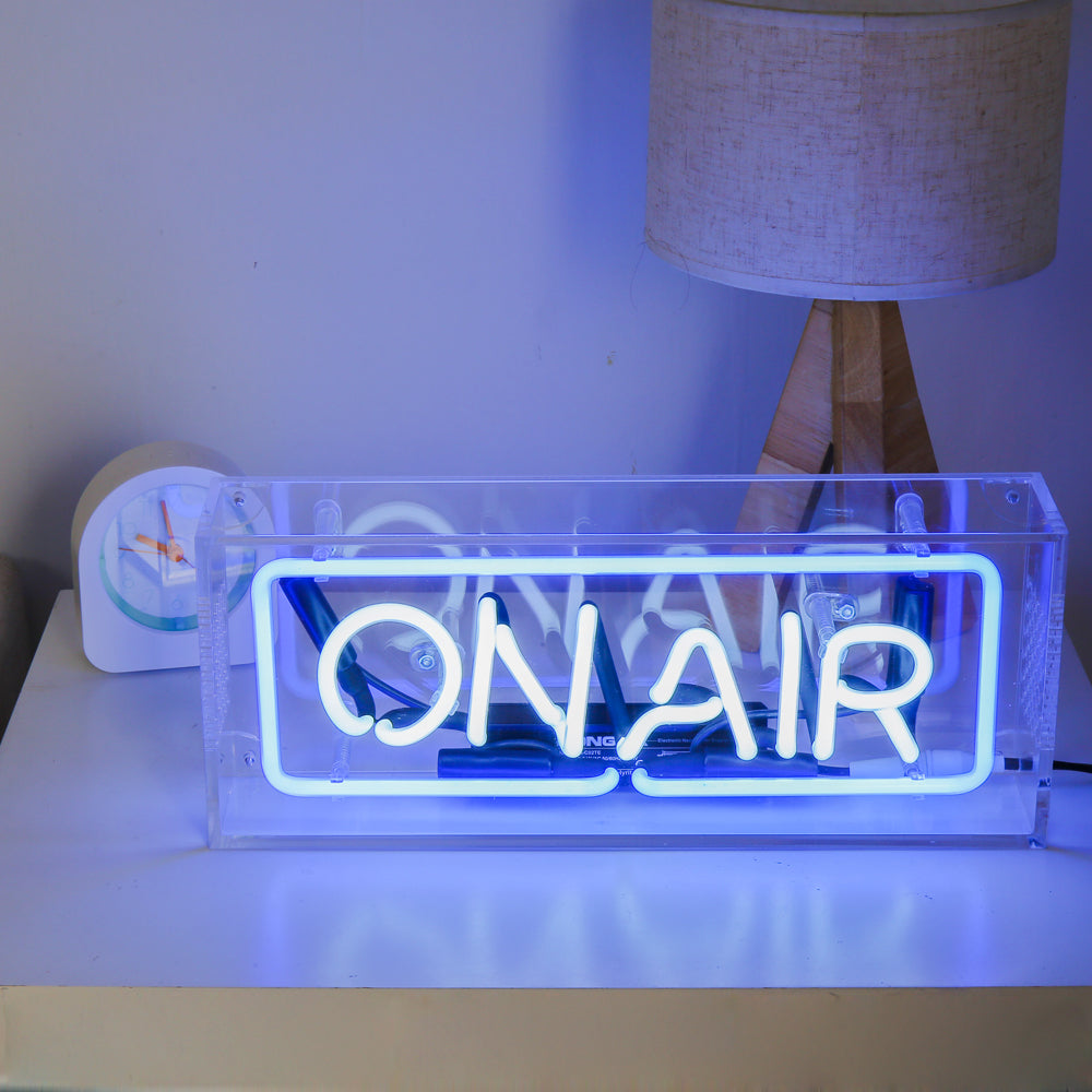 On Air" Ice Bule Lighting Table Box LED neon sign product image
