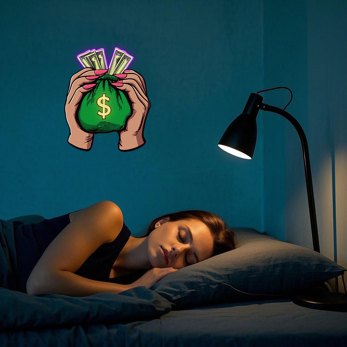 Large for Home Art Hands Holding Money LED neon sign product image