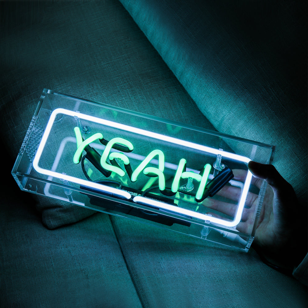 Yeah" with Green Lighting Table LED neon sign product image
