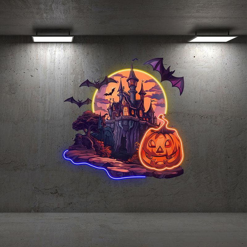 Spooky Pumpkin Castle Decoration LED neon sign product image