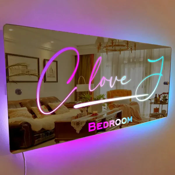 Personalized Name Mirror Sign Optional LED neon sign by NeonCS