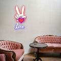Custom Love Hand Romantic Peace Light LED neon sign by NeonCS