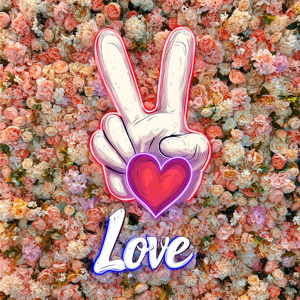 Custom Love Hand Romantic Peace Light LED neon sign product image
