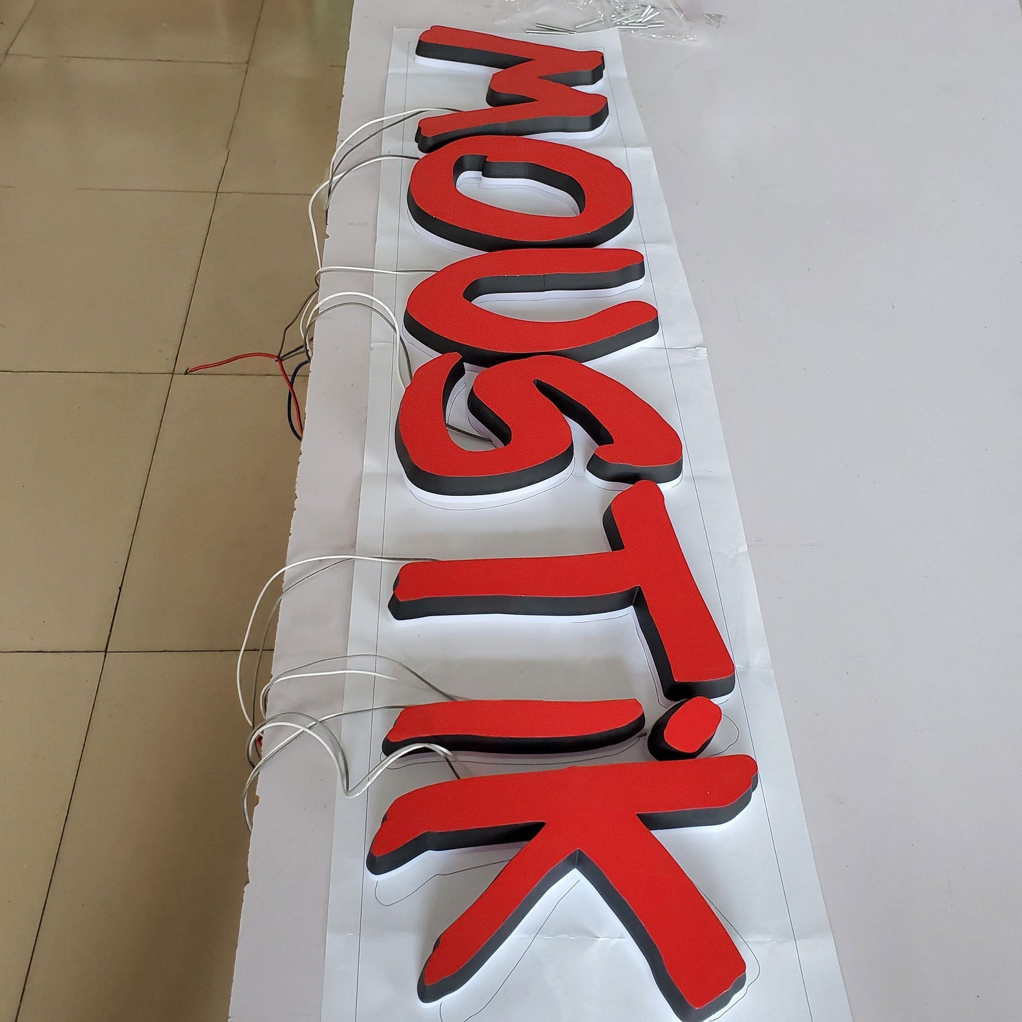 Shop Front Solid Cut Acrylic Letters LED neon sign product image