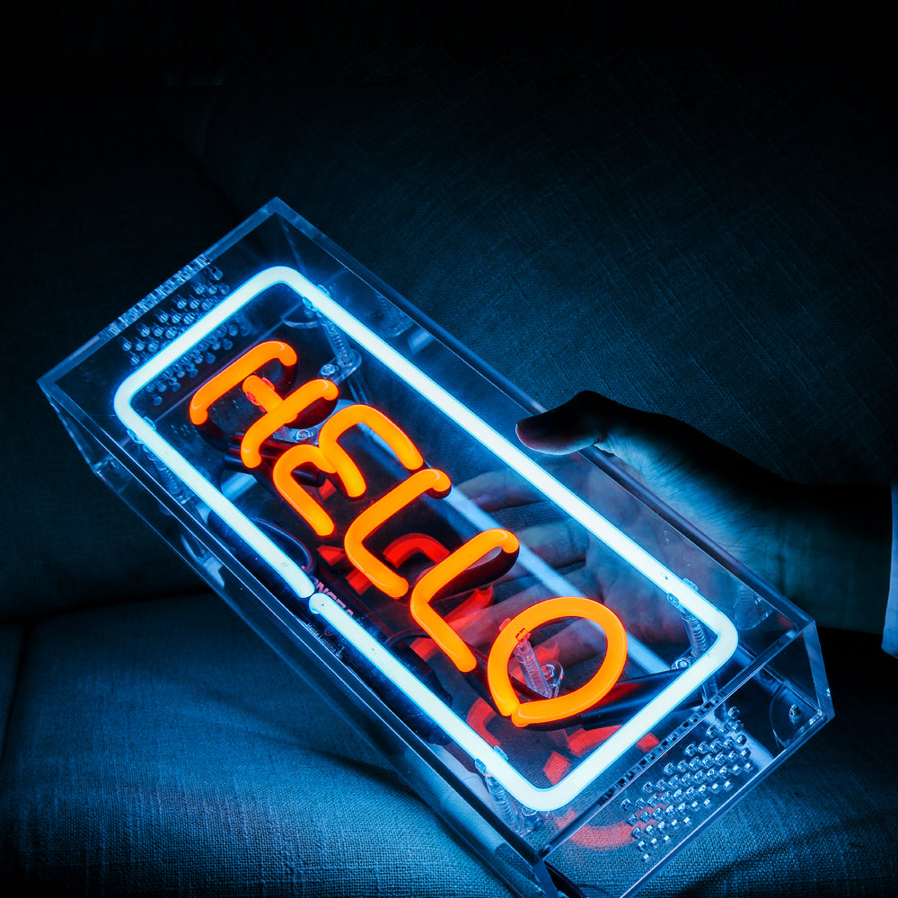 Hello" for Bar Table Standing Glass LED neon sign product image