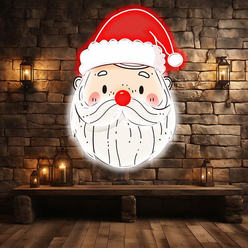 Kind Bearded Santa Claus Red Christmas LED neon sign product image