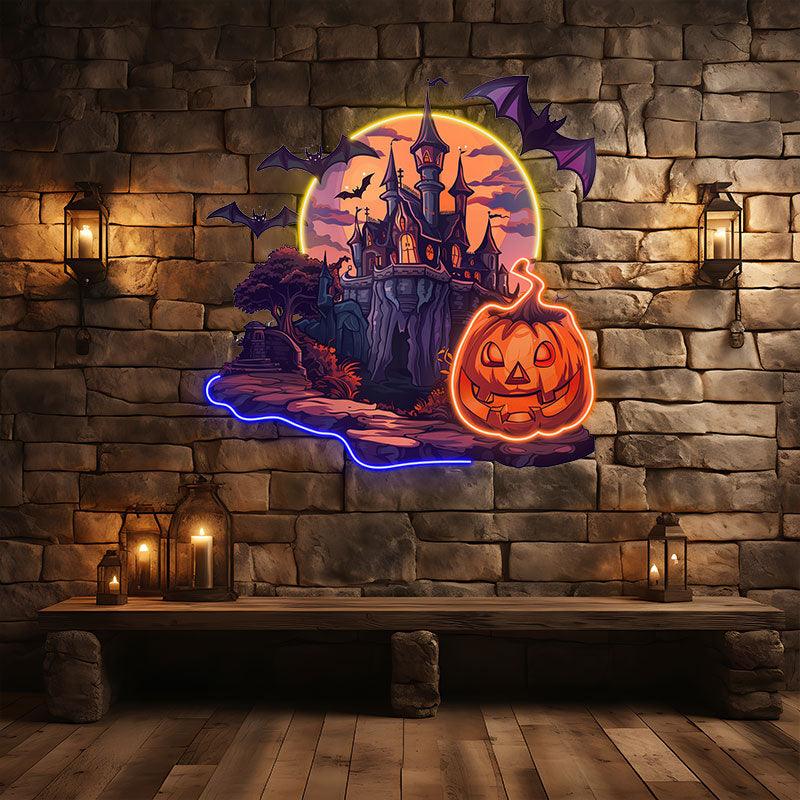 Spooky Pumpkin Castle Decoration LED neon sign product image