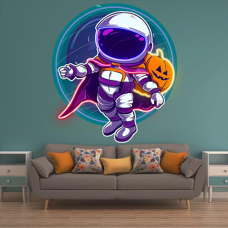 Astronaut and Pumpkin Good Friends LED neon sign product image