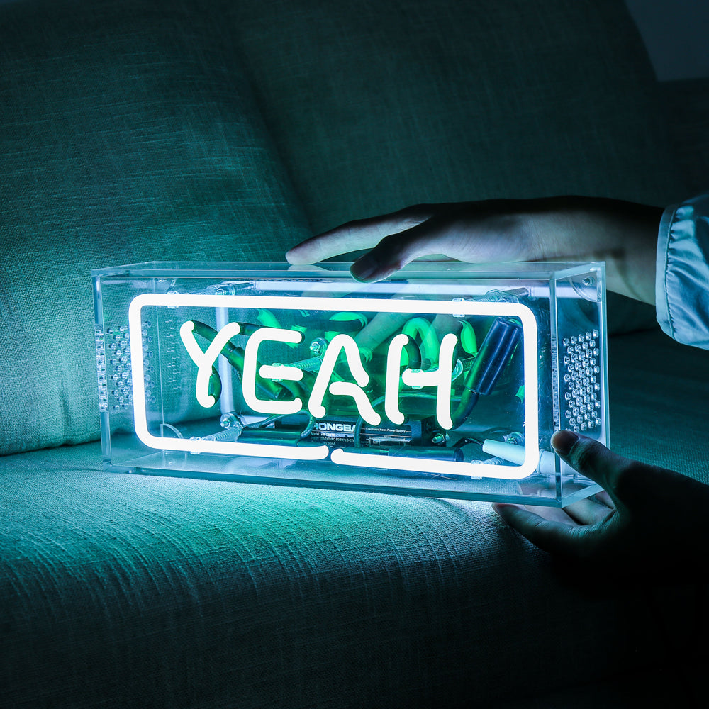 Yeah" with Green Lighting Table LED neon sign product image