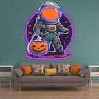 Astronaut Carrying Pumpkin Lights LED neon sign product image