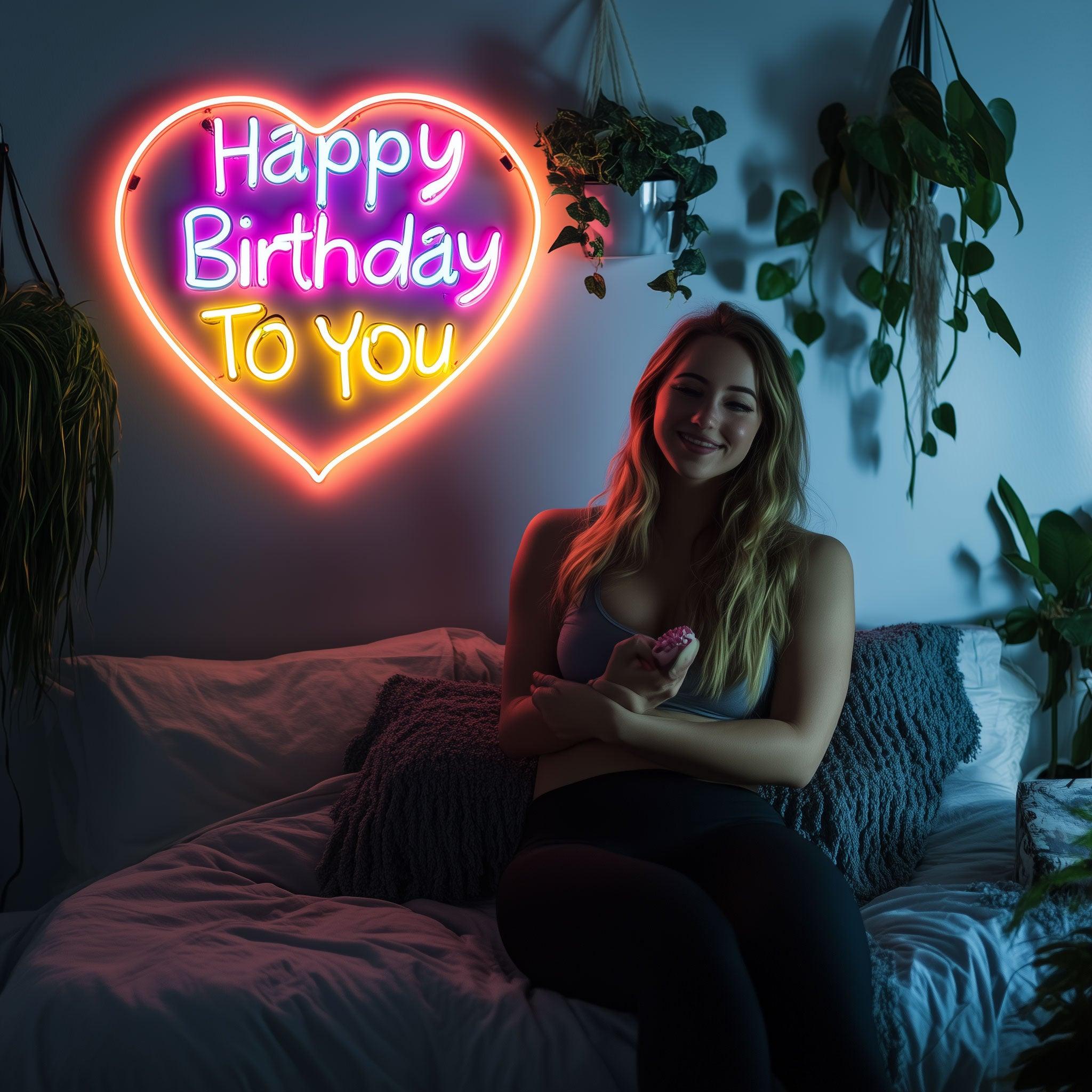 Happy Birthday Lights Creative LED neon sign by NeonCS
