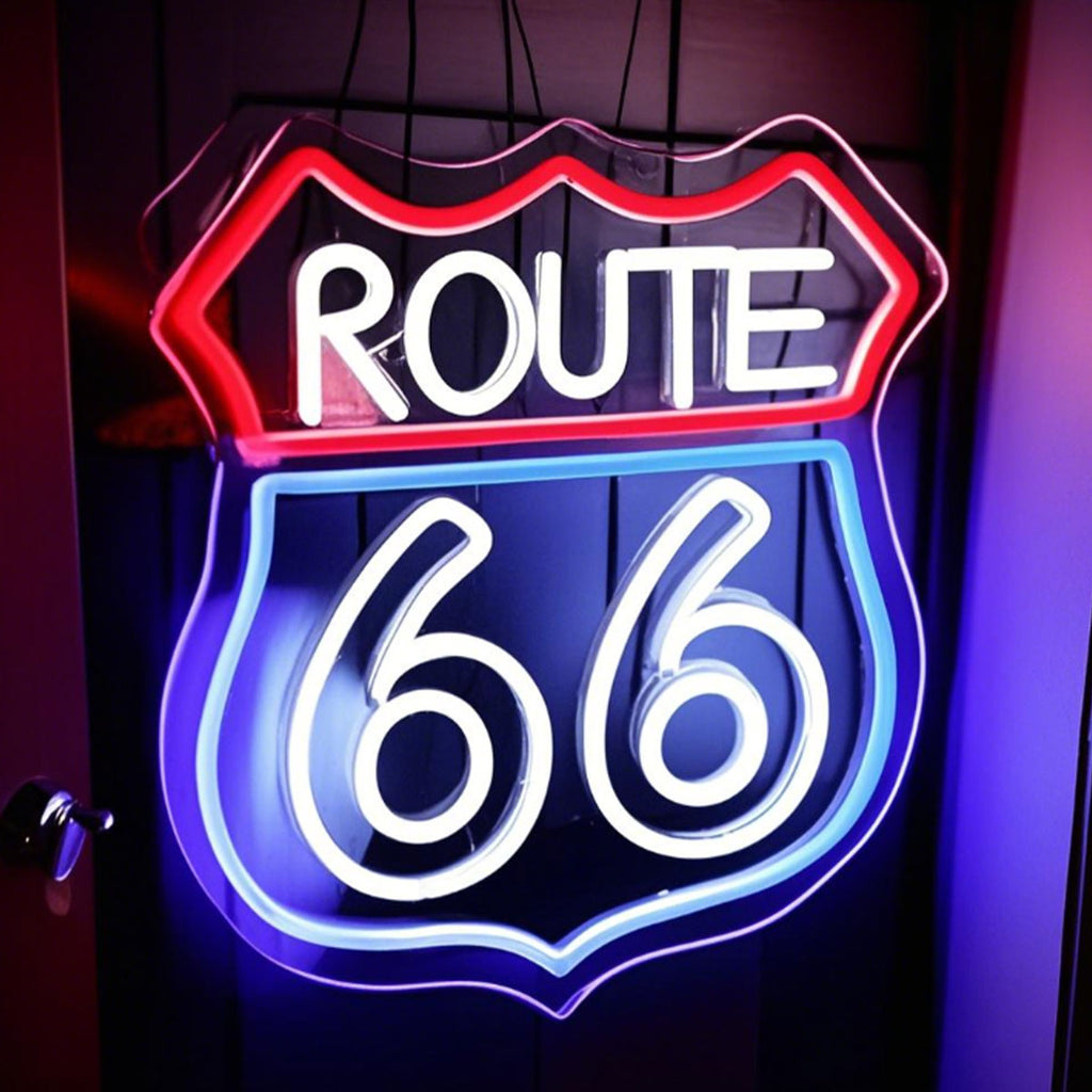 Historic Route 66 Home Art Man Cave LED neon sign by NeonCS