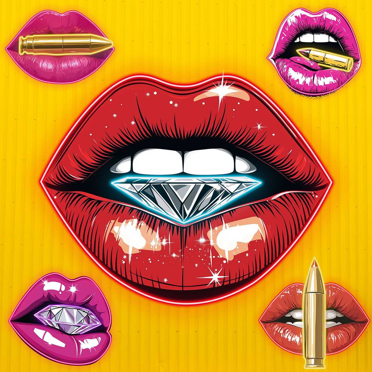 Romantic Diamond Lips Sign Ideal for LED neon sign product image