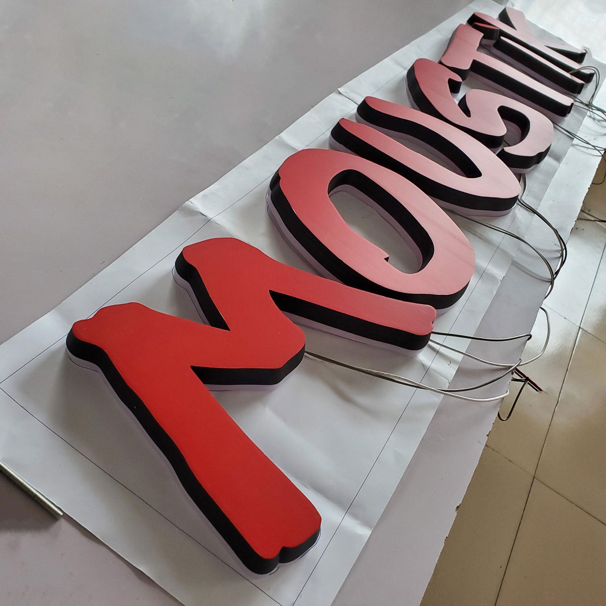 Shop Front Solid Cut Acrylic Letters LED neon sign product image