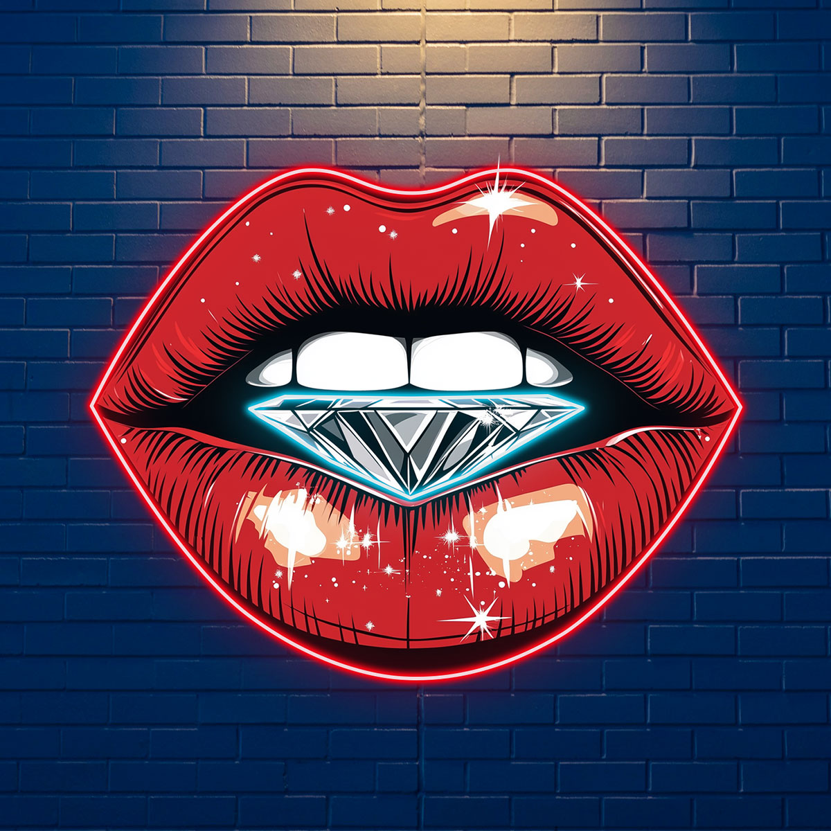 Romantic Diamond Lips Sign Ideal for LED neon sign by NeonCS