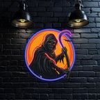 Round Light: Spooky Grim Reaper Ghost LED neon sign product image