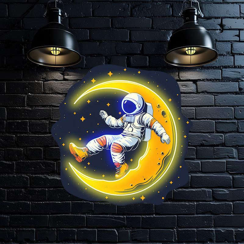 Lunar Explorer: Astronaut on the Moon LED neon sign product image