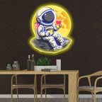 Love in Space: Astronaut Sipping LED neon sign product image