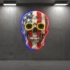 American Flag Skull Light Unique Decor LED neon sign product image