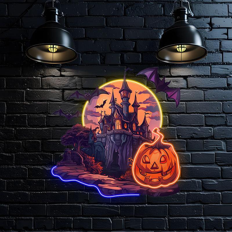 Spooky Pumpkin Castle Decoration LED neon sign product image