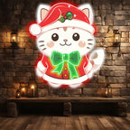 Cute Christmas Cat : Wearing a Red LED neon sign product image