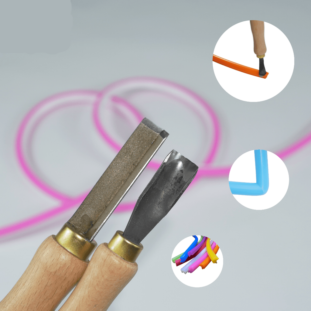 Split Silicone Tube Knife Wooden LED neon sign product image
