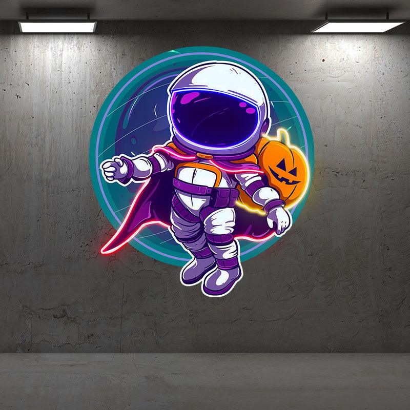 Astronaut and Pumpkin Good Friends LED neon sign product image